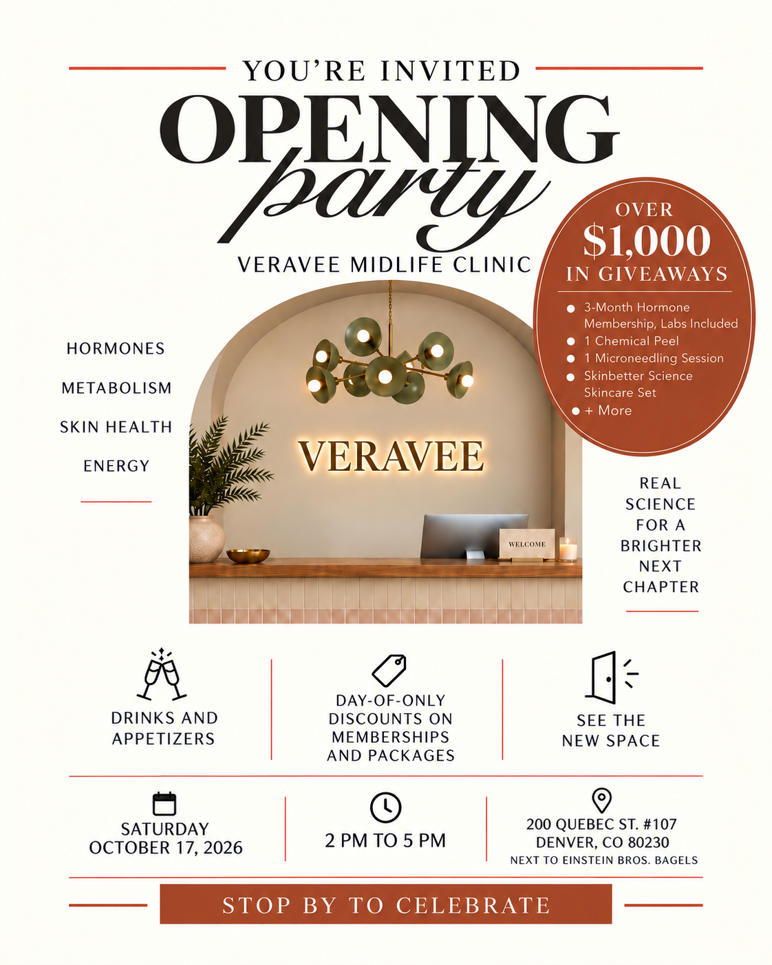 VERAVEE Opening Party invitation flyer