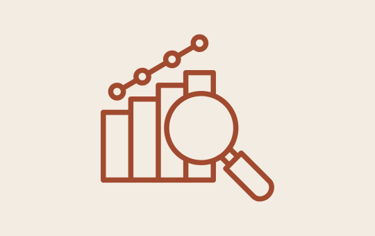 Chart with magnifying glass icon representing InBody composition analysis