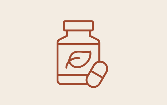 Supplement bottle with leaf icon representing medical-grade supplements